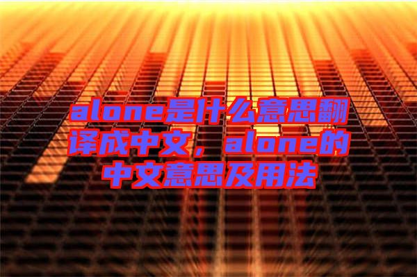 alone是什么意思翻譯成中文，alone的中文意思及用法