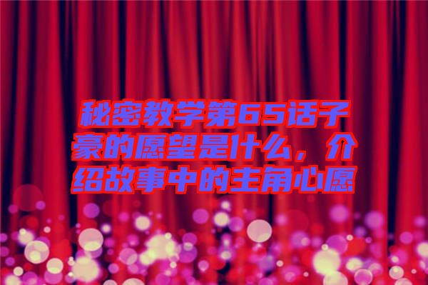 秘密教學(xué)第65話(huà)子豪的愿望是什么，介紹故事中的主角心愿
