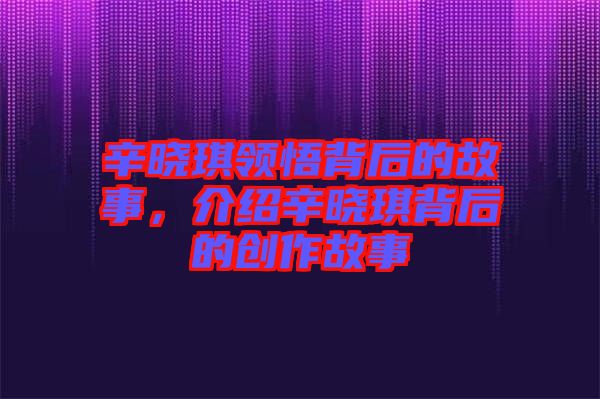 辛曉琪領悟背后的故事，介紹辛曉琪背后的創作故事