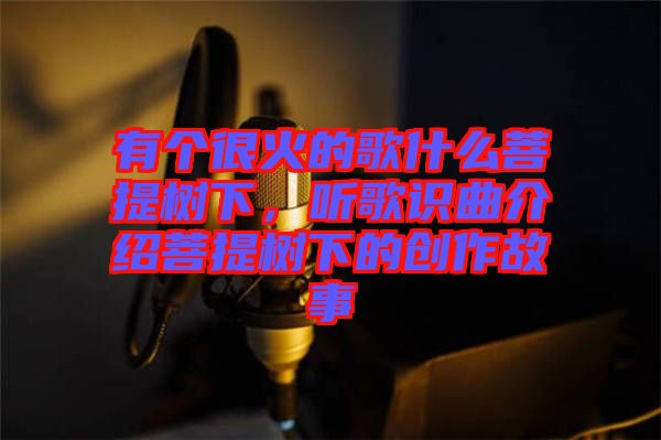 有個很火的歌什么菩提樹下，聽歌識曲介紹菩提樹下的創作故事