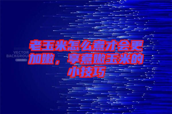 老玉米怎么煮才會更加嫩，享煮嫩玉米的小技巧