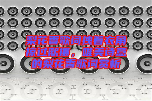 梨花香歌詞拽著衣角掠過熙攘，唯美詩意的梨花香歌詞賞析