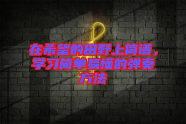 在希望的田野上簡譜，學習簡單易懂的彈奏方法