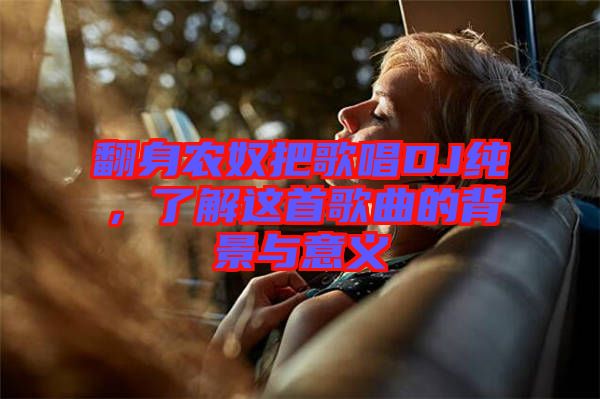 翻身農(nóng)奴把歌唱DJ純，了解這首歌曲的背景與意義