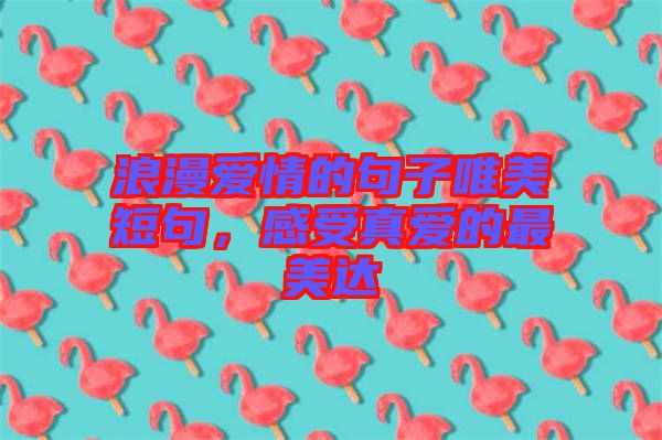 浪漫愛情的句子唯美短句，感受真愛的最美達
