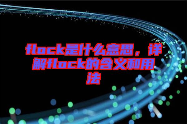 flock是什么意思，詳解flock的含義和用法