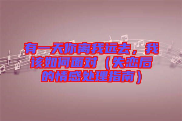 有一天你離我遠去，我該如何面對（失戀后的情感處理指南）
