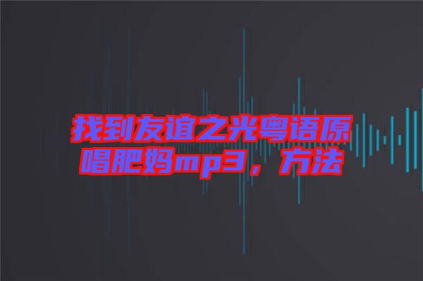 找到友誼之光粵語原唱肥媽mp3，方法