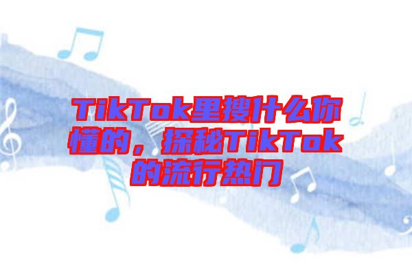 TikTok里搜什么你懂的，探秘TikTok的流行熱門