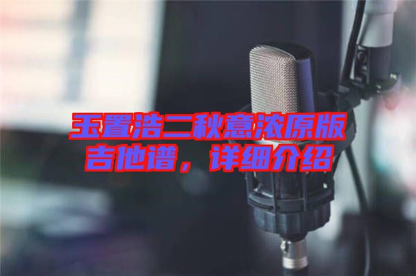 玉置浩二秋意濃原版吉他譜，詳細(xì)介紹