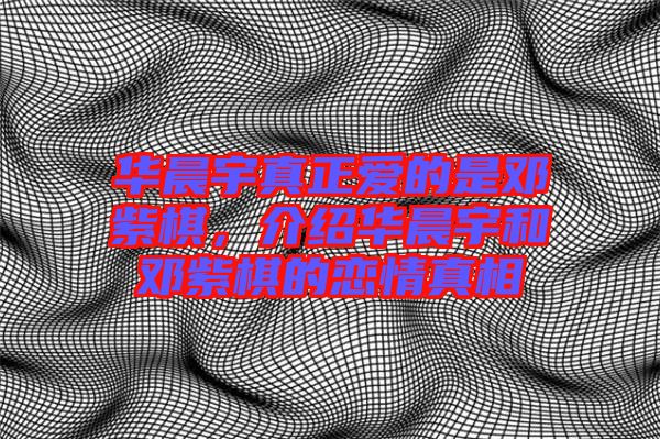 華晨宇真正愛的是鄧紫棋，介紹華晨宇和鄧紫棋的戀情真相