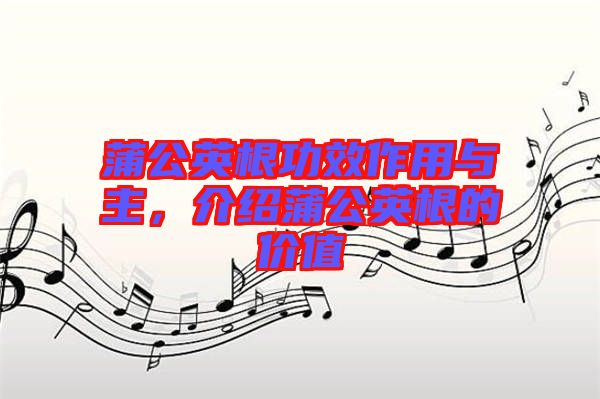 蒲公英根功效作用與主，介紹蒲公英根的價值