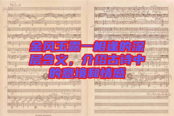金風(fēng)玉露一相逢的深層含義，介紹古詩中的意境和情感