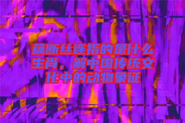 藕斷絲連指的是什么生肖，解中國傳統文化中的動物象征