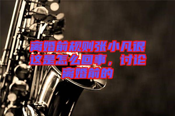 離婚前規(guī)則張小凡很這是怎么回事，討論離婚前的