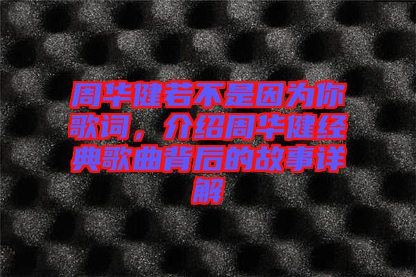 周華健若不是因為你歌詞，介紹周華健經典歌曲背后的故事詳解