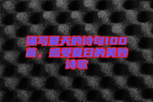 描寫夏天的詩句100首，感受夏日的美妙詩歌