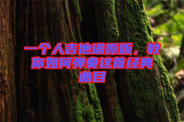 一個人吉他譜原版，教你如何彈奏這首經典曲目