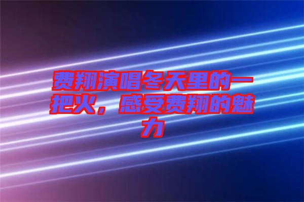 費翔演唱冬天里的一把火，感受費翔的魅力