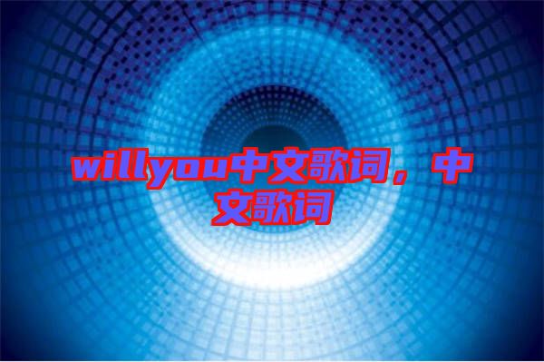 willyou中文歌詞，中文歌詞