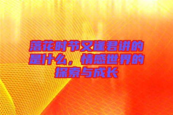 落花時節又逢君講的是什么，情感世界的探索與成長