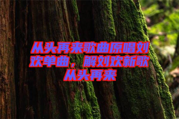 從頭再來歌曲原唱劉歡單曲，解劉歡新歌從頭再來