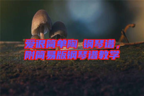 愛很簡單陶喆鋼琴譜，附簡易版鋼琴譜教學