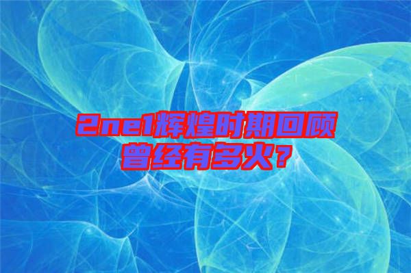 2ne1輝煌時期回顧曾經有多火？