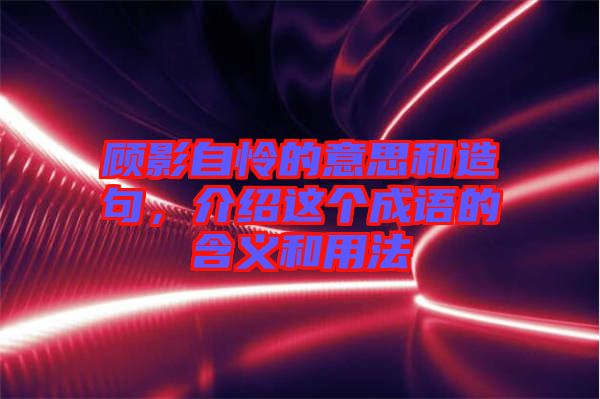 顧影自憐的意思和造句，介紹這個成語的含義和用法