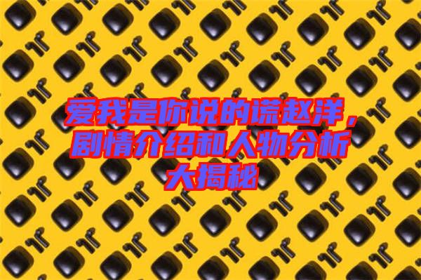 愛我是你說的謊趙洋，劇情介紹和人物分析大揭秘
