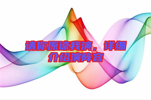 請你原諒我演，詳細介紹演陣容