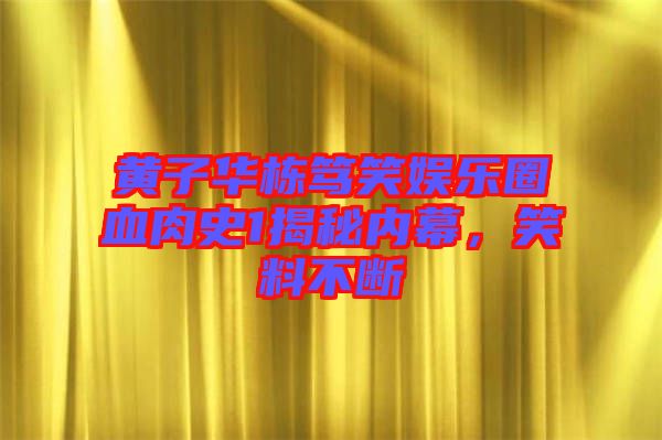 黃子華棟篤笑娛樂圈血肉史1揭秘內(nèi)幕，笑料不斷