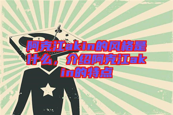 阿克江akin的風格是什么，介紹阿克江akin的特點
