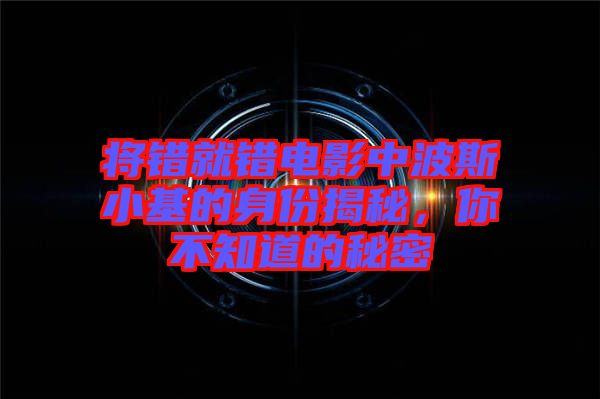 將錯就錯電影中波斯小基的身份揭秘，你不知道的秘密