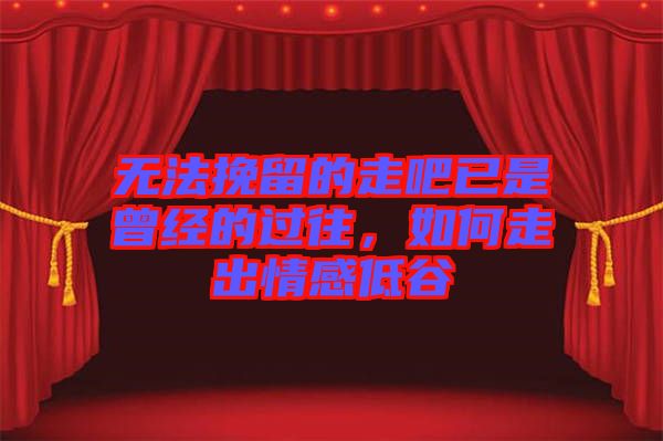 無法挽留的走吧已是曾經的過往，如何走出情感低谷