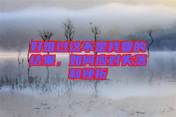 好難過這不是我要的結果，如何應對失落和挫折