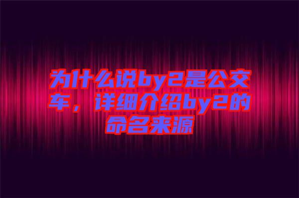為什么說by2是公交車，詳細介紹by2的命名來源