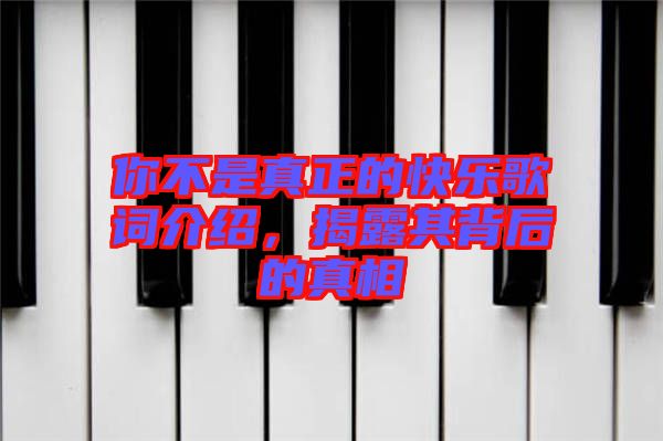 你不是真正的快樂歌詞介紹，揭露其背后的真相