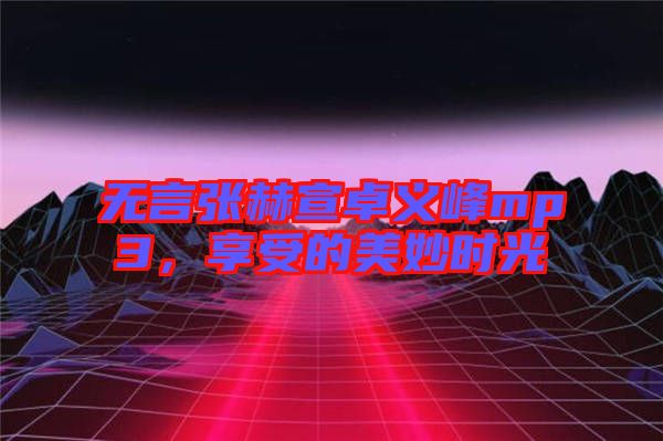 無言張赫宣卓義峰mp3，享受的美妙時光
