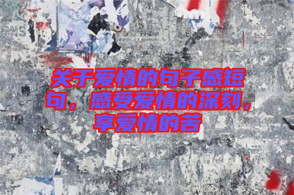 關于愛情的句子感短句，感受愛情的深刻，享愛情的苦