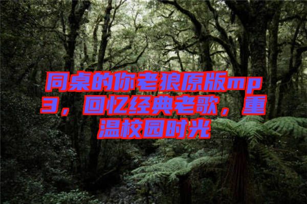 同桌的你老狼原版mp3，回憶經典老歌，重溫校園時光