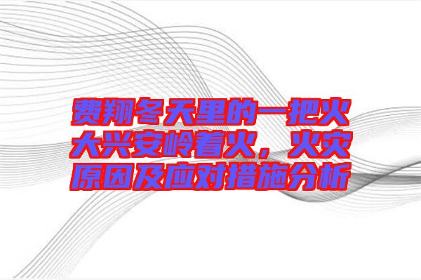 費翔冬天里的一把火大興安嶺著火，火災原因及應對措施分析