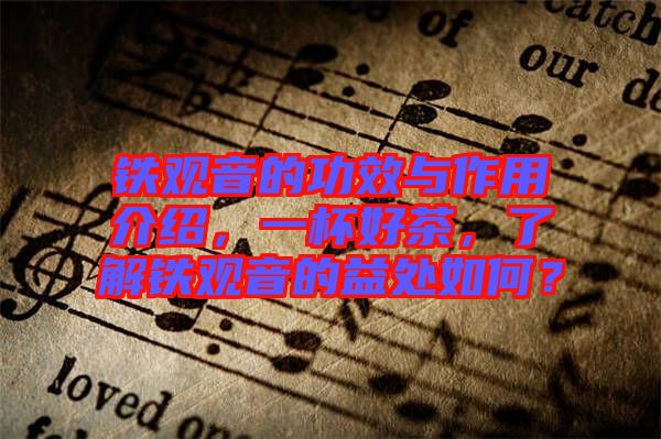 鐵觀音的功效與作用介紹，一杯好茶，了解鐵觀音的益處如何？