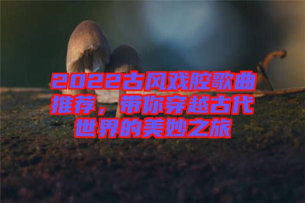 2022古風戲腔歌曲推薦，帶你穿越古代世界的美妙之旅