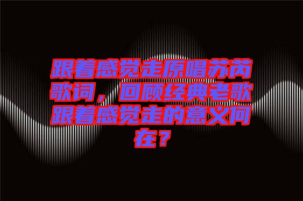 跟著感覺走原唱蘇芮歌詞，回顧經典老歌跟著感覺走的意義何在？